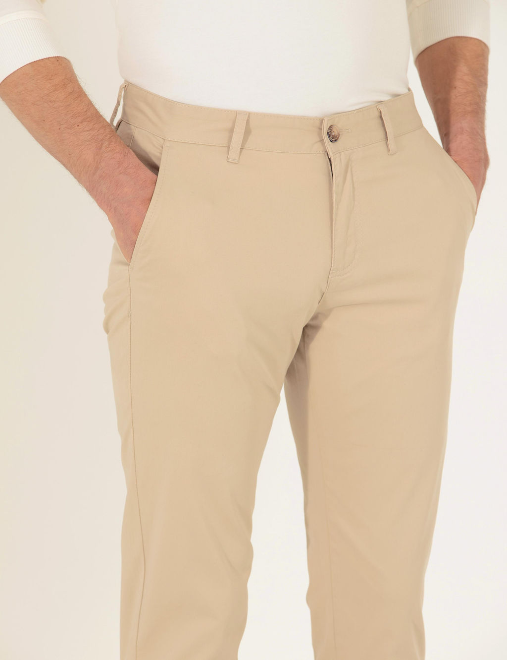 Bej Regular Fit Kanvas Pantolon - Pierre cardin фото 13