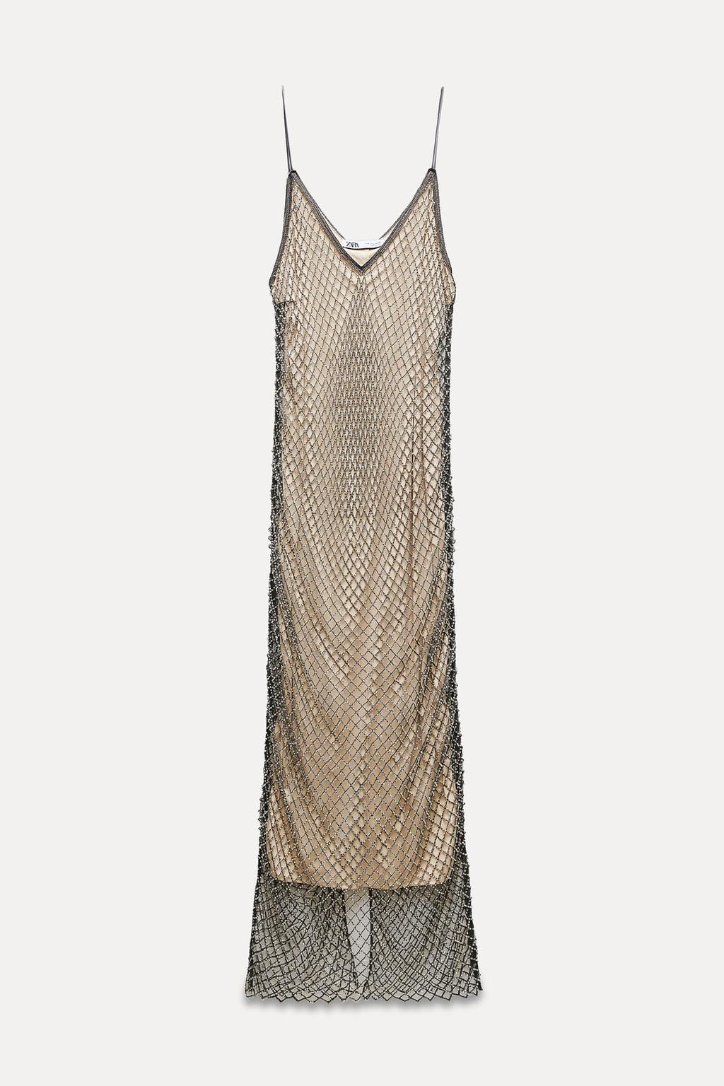 MIDI SLIP DRESS WITH RHINESTONES - Zara фото 8