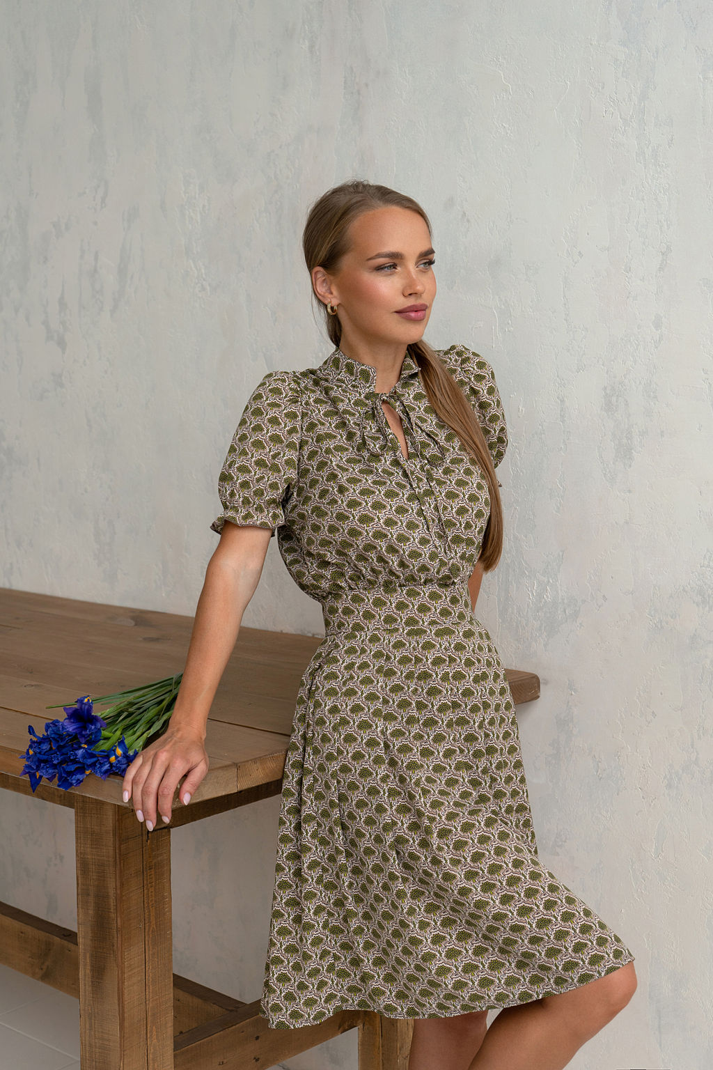 Платье Open Style 5348 коричневый/бежевый/св.коричневый