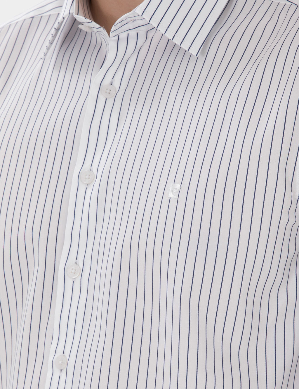 Lacivert Slim Fit _izgili Uzun Kollu G_mlek