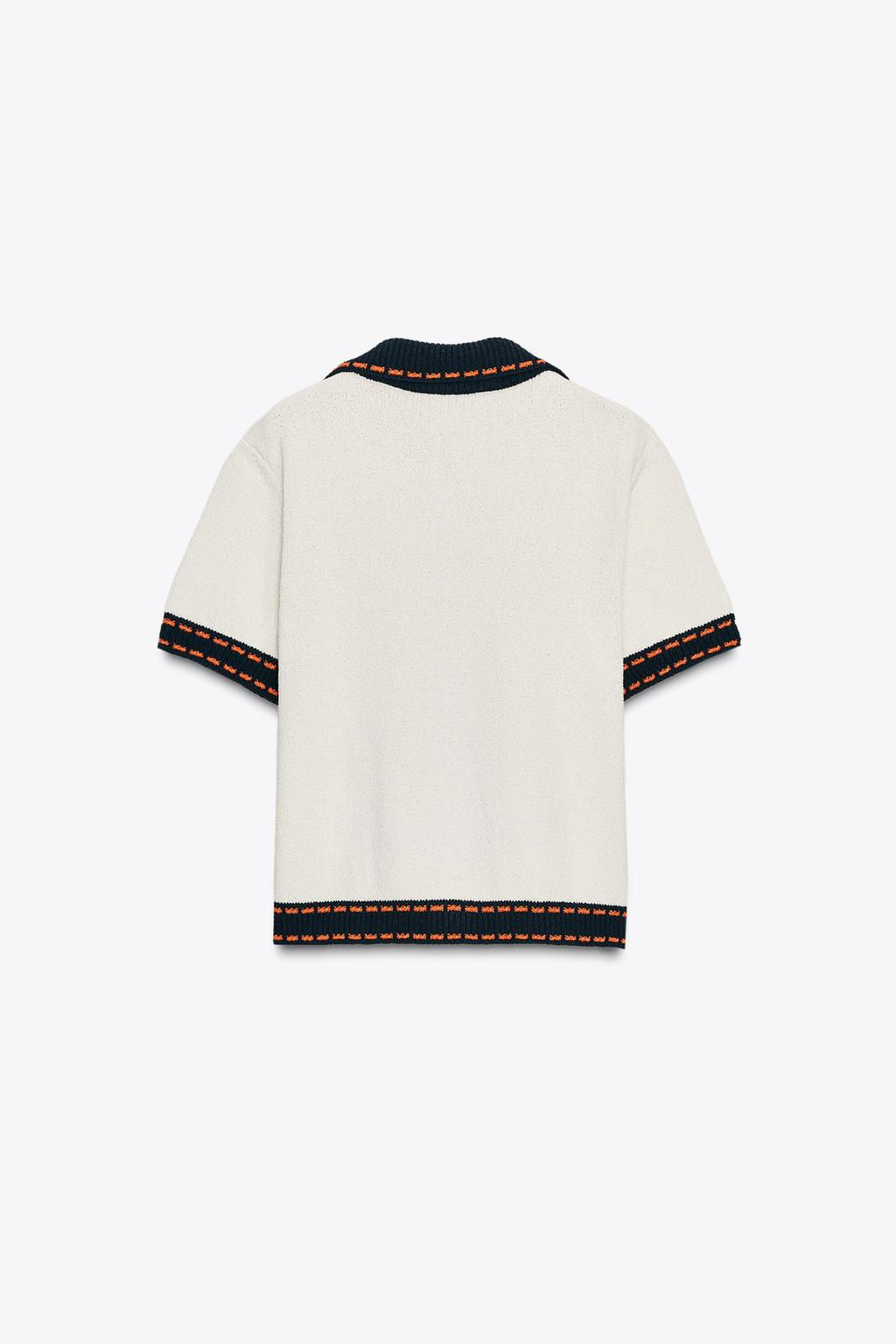 STITCHED KNIT CARDIGAN WITH SHORT SLEEVES - Zara фото 7