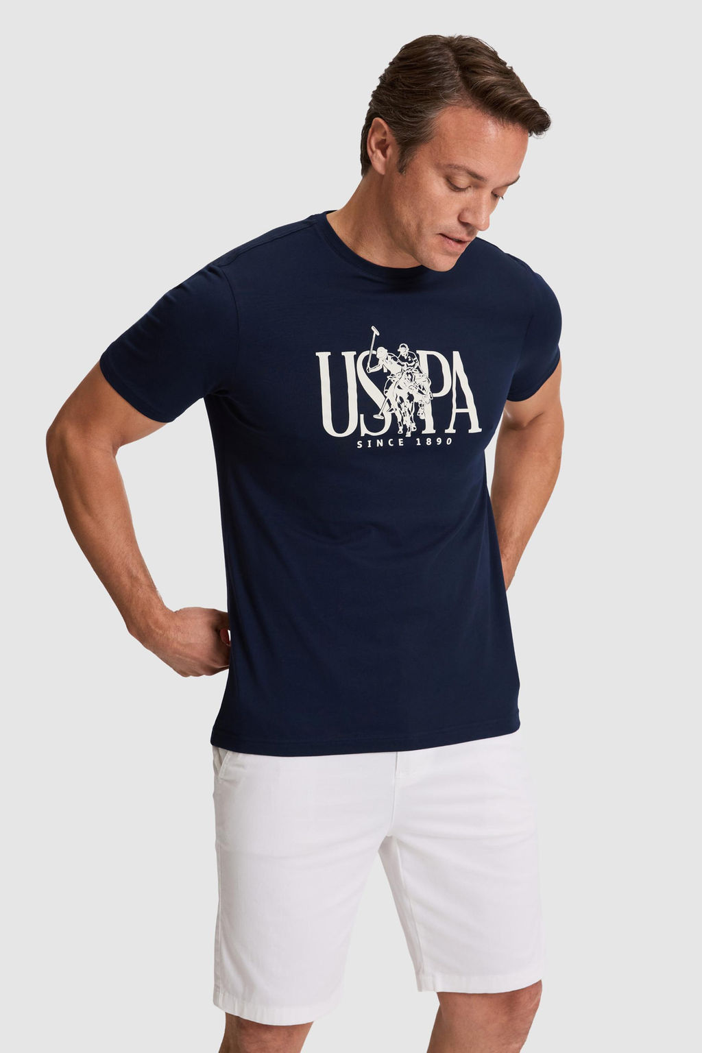Erkek Lacivert Regular Fit Bisiklet Yaka Ti__rt