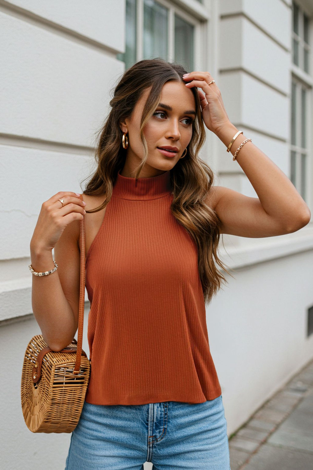 Kiremit Regular/Normal Kal?p Halter Yaka Esnek Orme Atlet TWOSS25AL00021