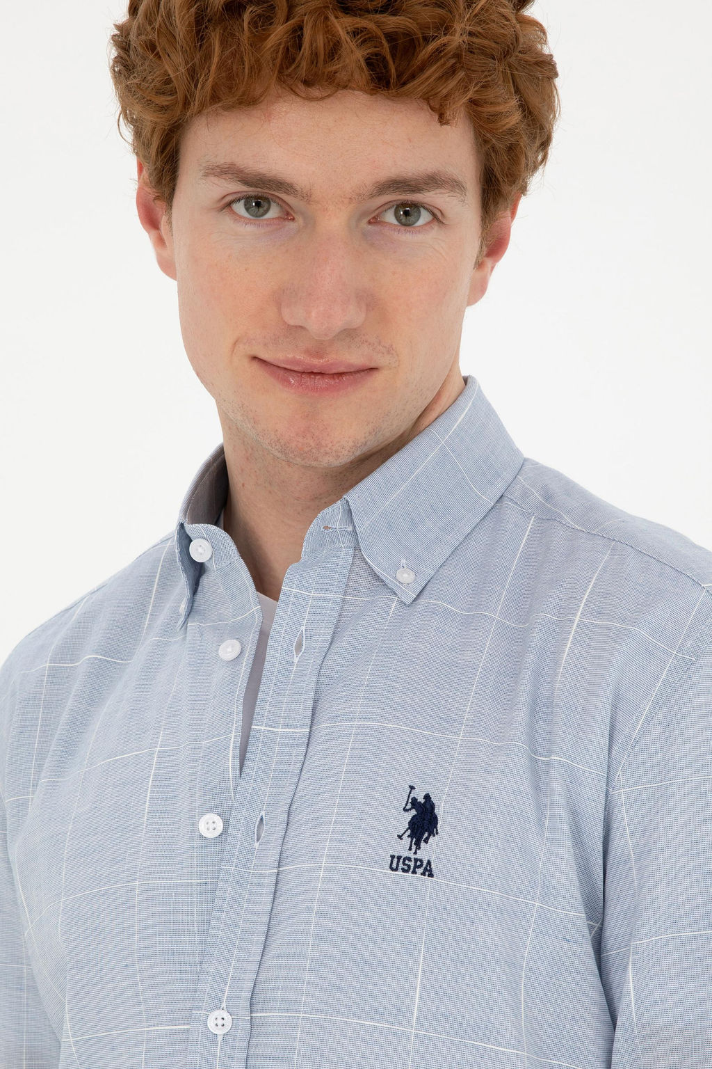 U. S. Polo Assn / Мужская темно-синяя рубашка с длинным рукавом - U.s. polo assn фото 9