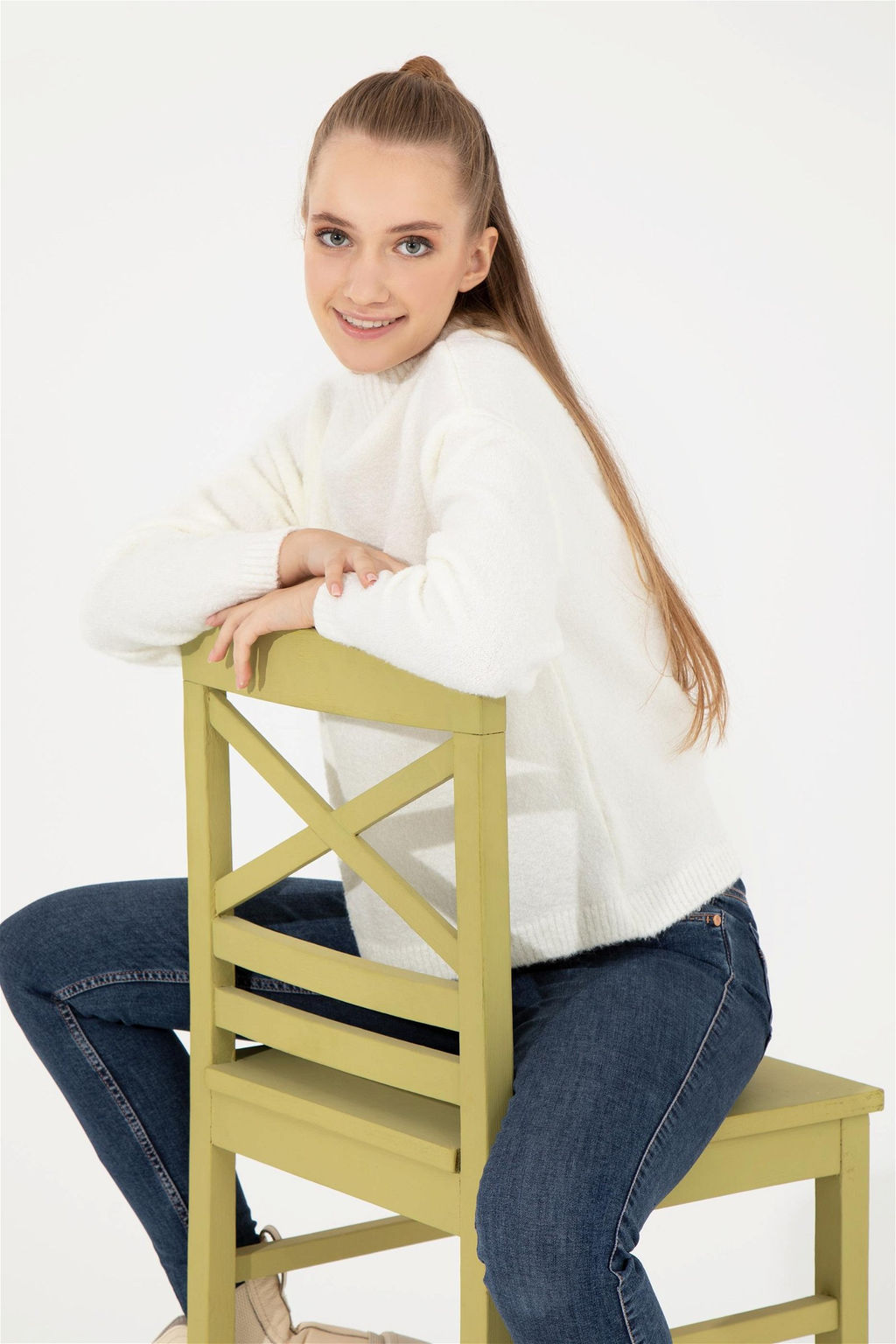 U. S. Polo Assn Женская кремовая водолазка с воротником - U.s. polo assn фото 9