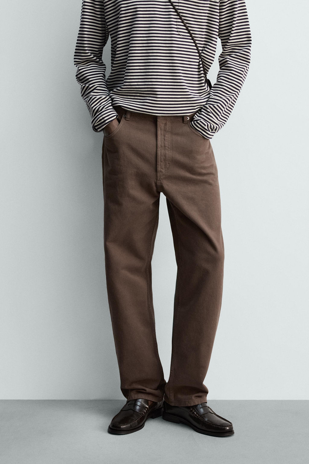 JEANS STRAIGHT FIT LAVADO / Marr?n / Topo - Zara фото 2