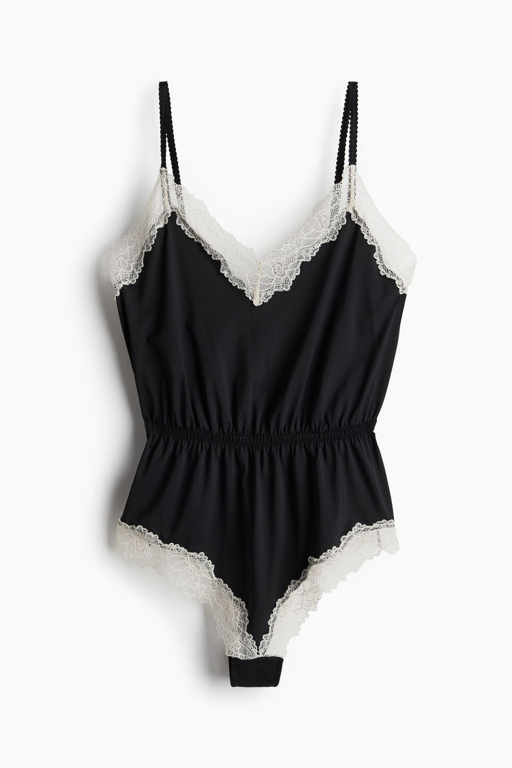 Body de microfibra con ribetes de encaje - H&m фото 6