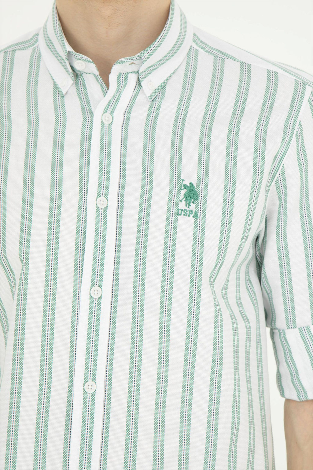 Мужская зеленая рубашка с длинным рукавом - U.s. polo assn фото 7