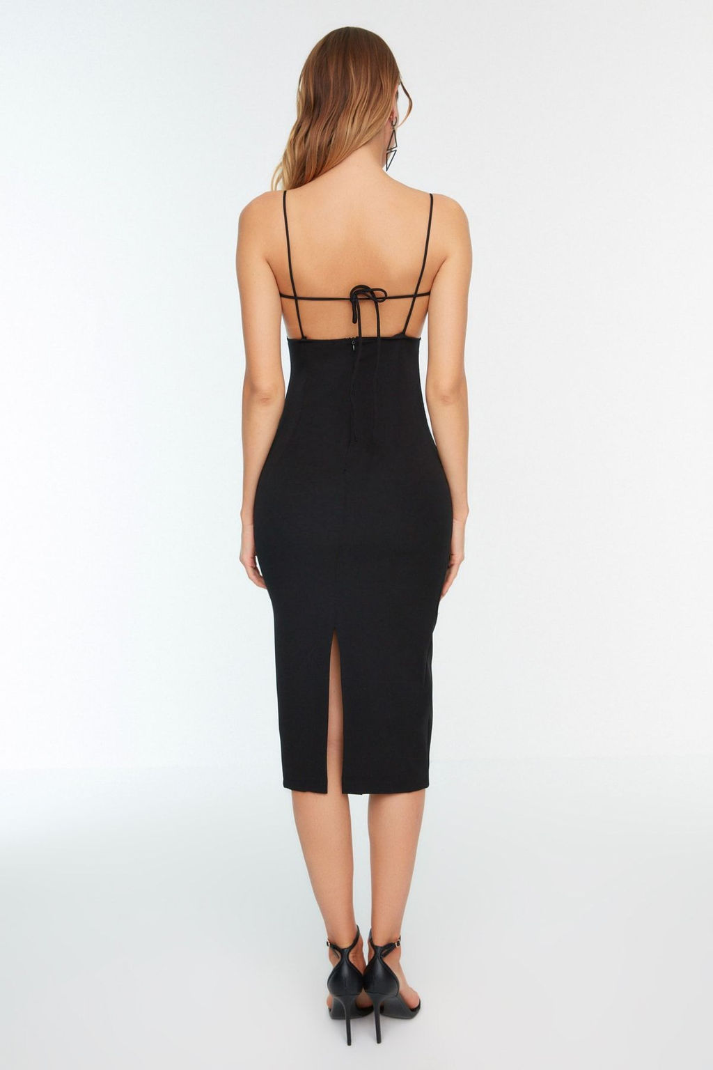 Trendyolmilla Bridal Ekru Yaka Detayl? Dokuma Abiye Gece Elbise TPRSS22EL3197  фото 5