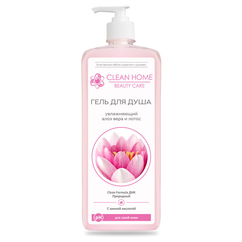 Гель для душа 750мл, увлажняющий, дозатор 8,4х5,8х24,5см, "Clean Home Beauty Care" (Россия)