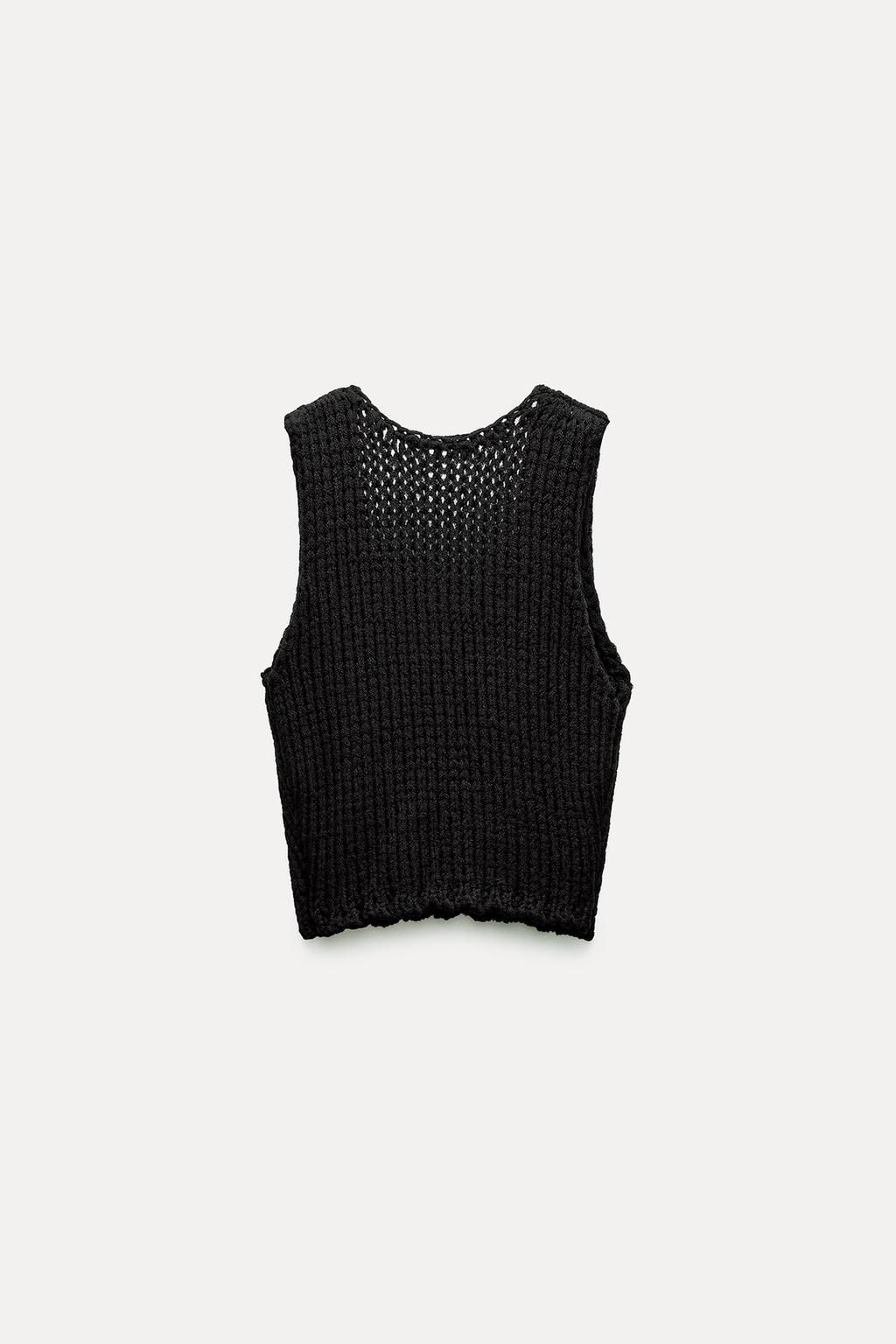 FLORAL KNIT CROCHET TOP - Zara фото 4