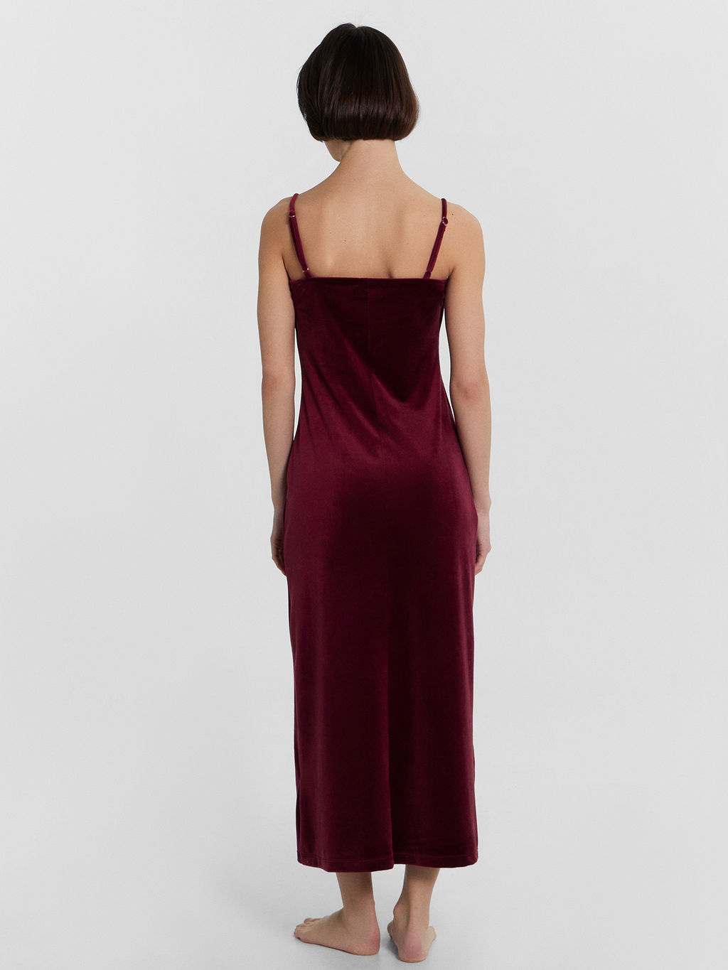 Платье домашнее женское велюровое бордовое - Mark formelle фото 2