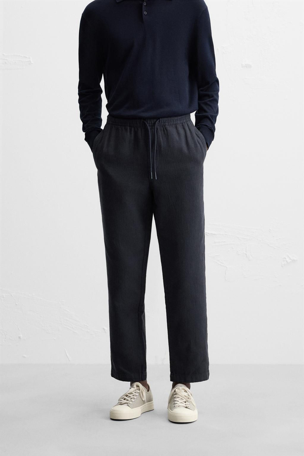 RELAXED FIT TEXTURED TROUSERS - Zara фото 11
