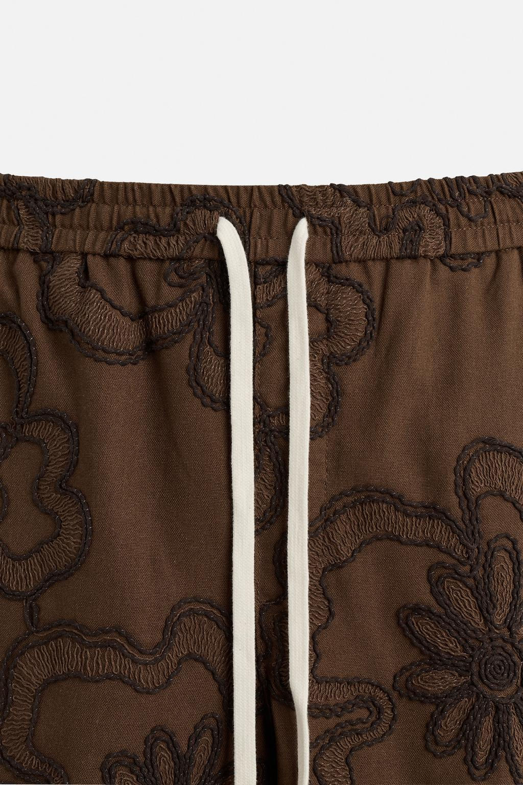 EMBOSSED EMBROIDERED BERMUDA SHORTS - Zara фото 18