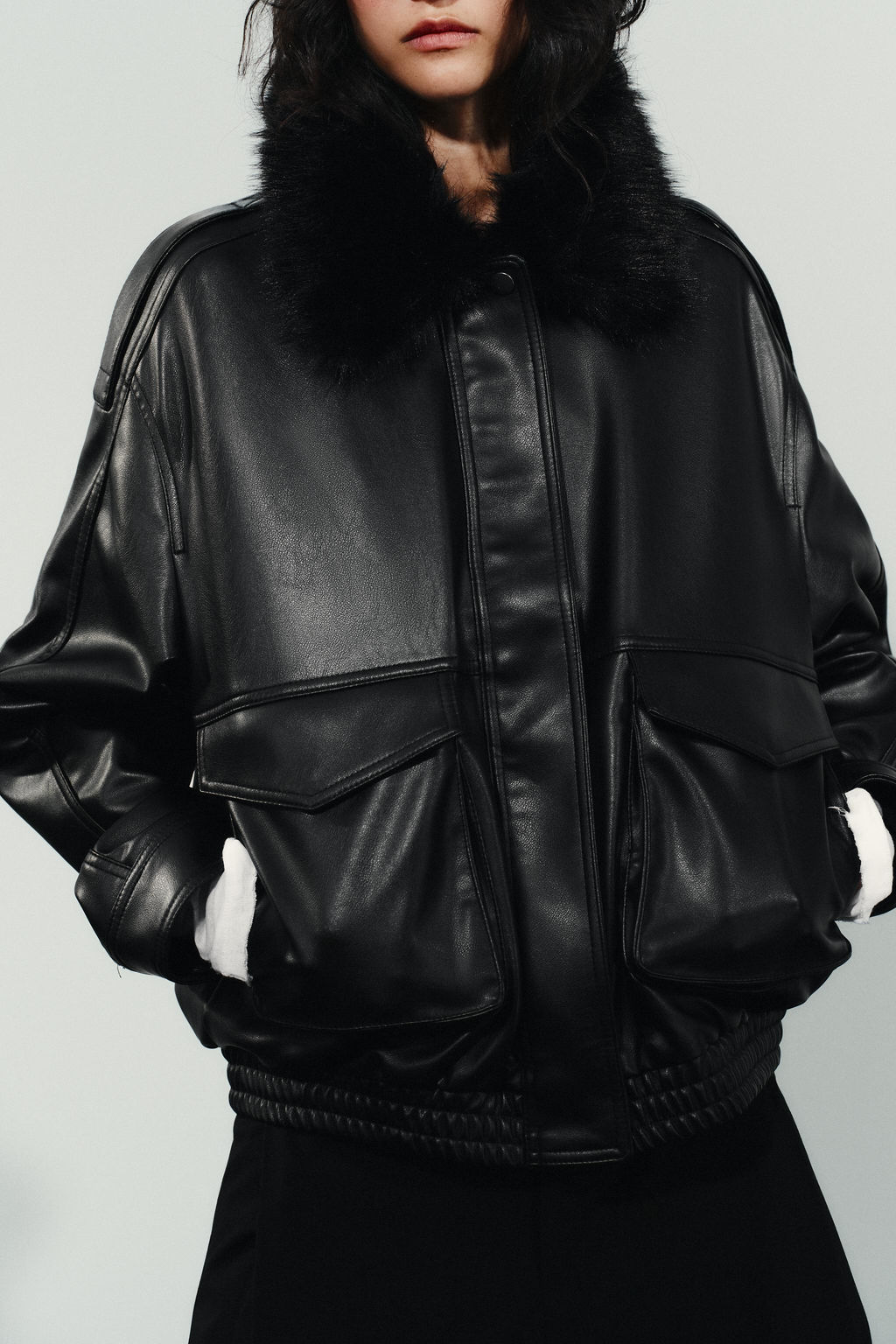 JACKET WITH DETACHABLE FAUX FUR COLLAR - Zara фото 3