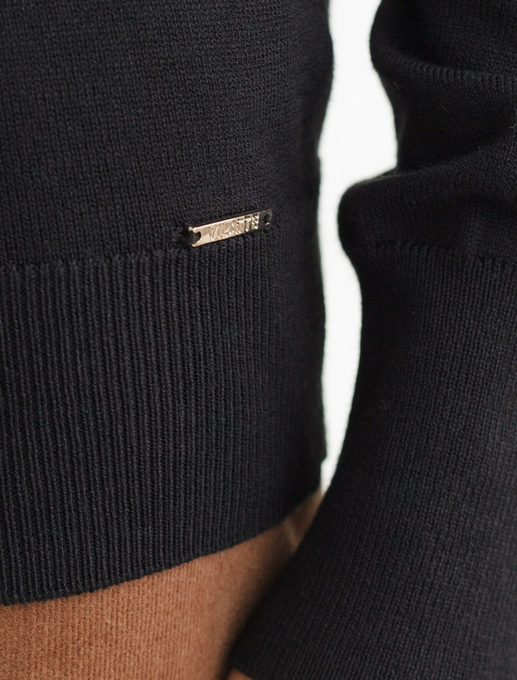 Водолазка тонкой вязки из хлопка с нейлоном