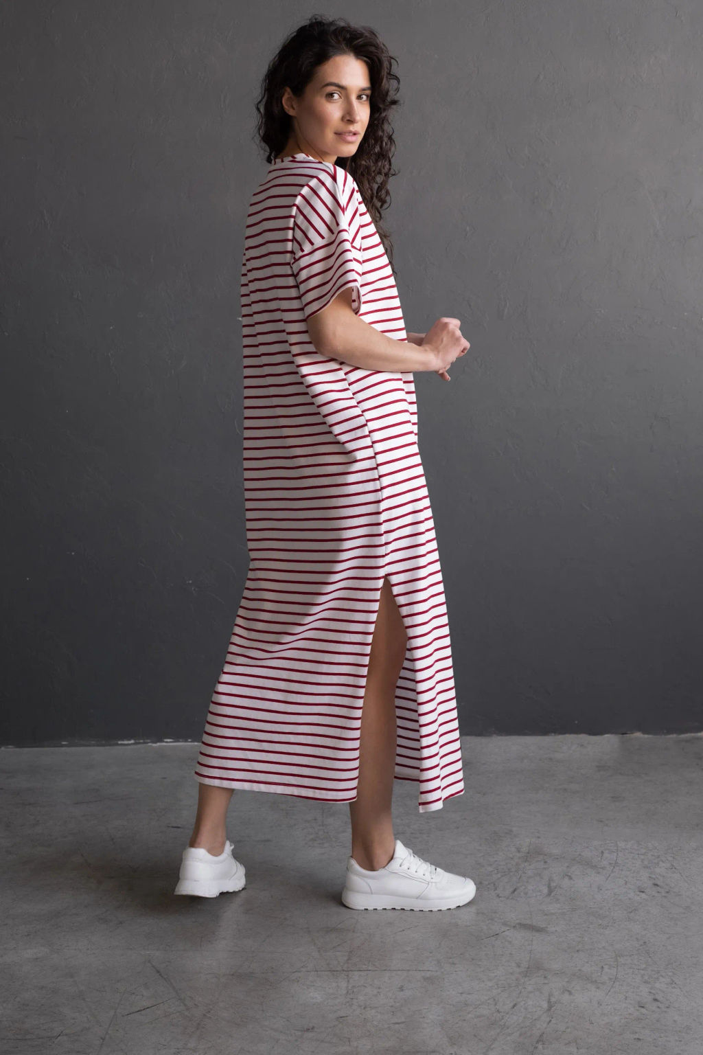 Платье-футболка ПЛ 129п-2 (170, 176) Экрю / Красный - T.C.T фото 7