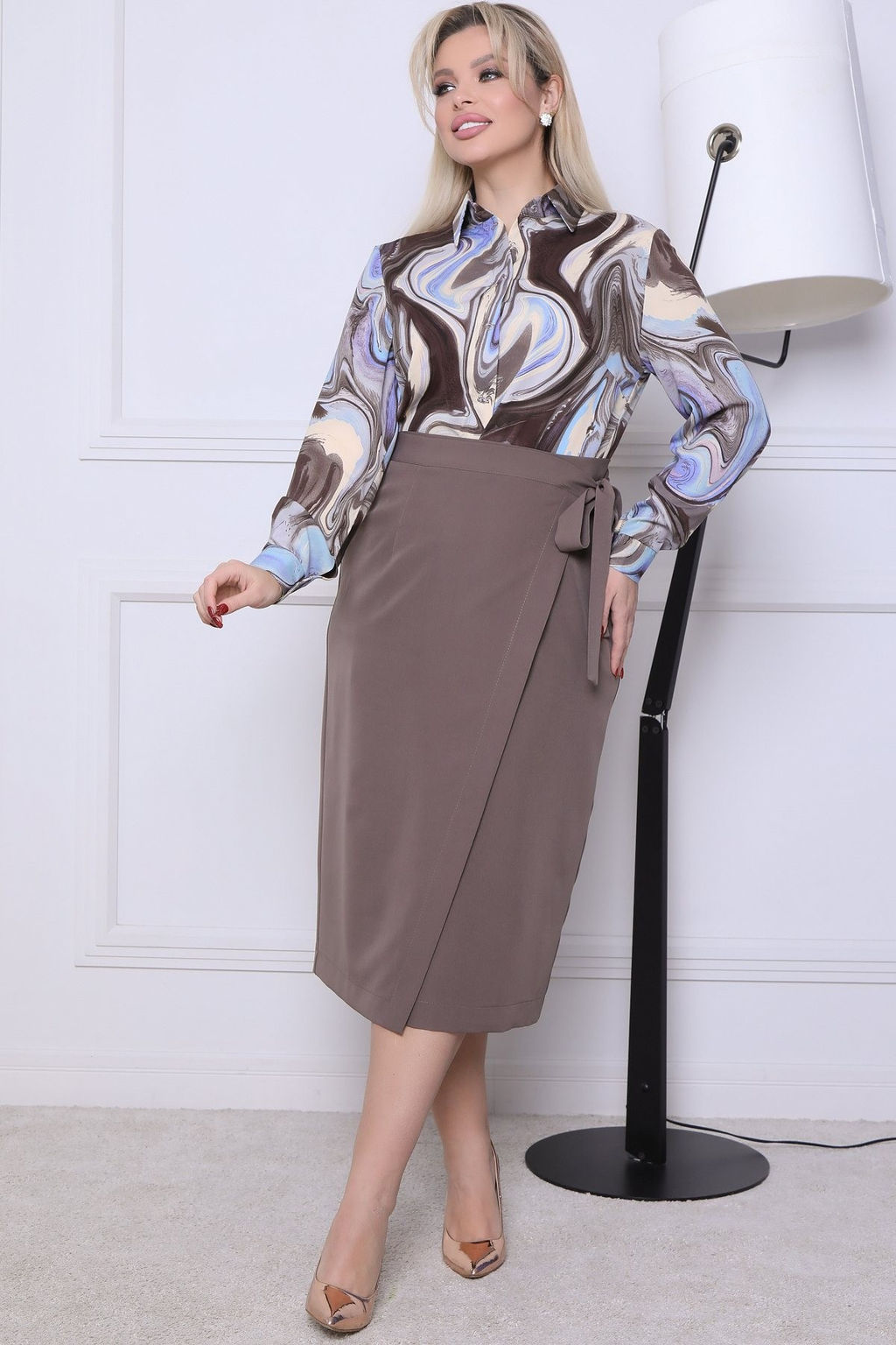 Юбка П-2203/4 Цвет:бежевый - Леди агата фото 4