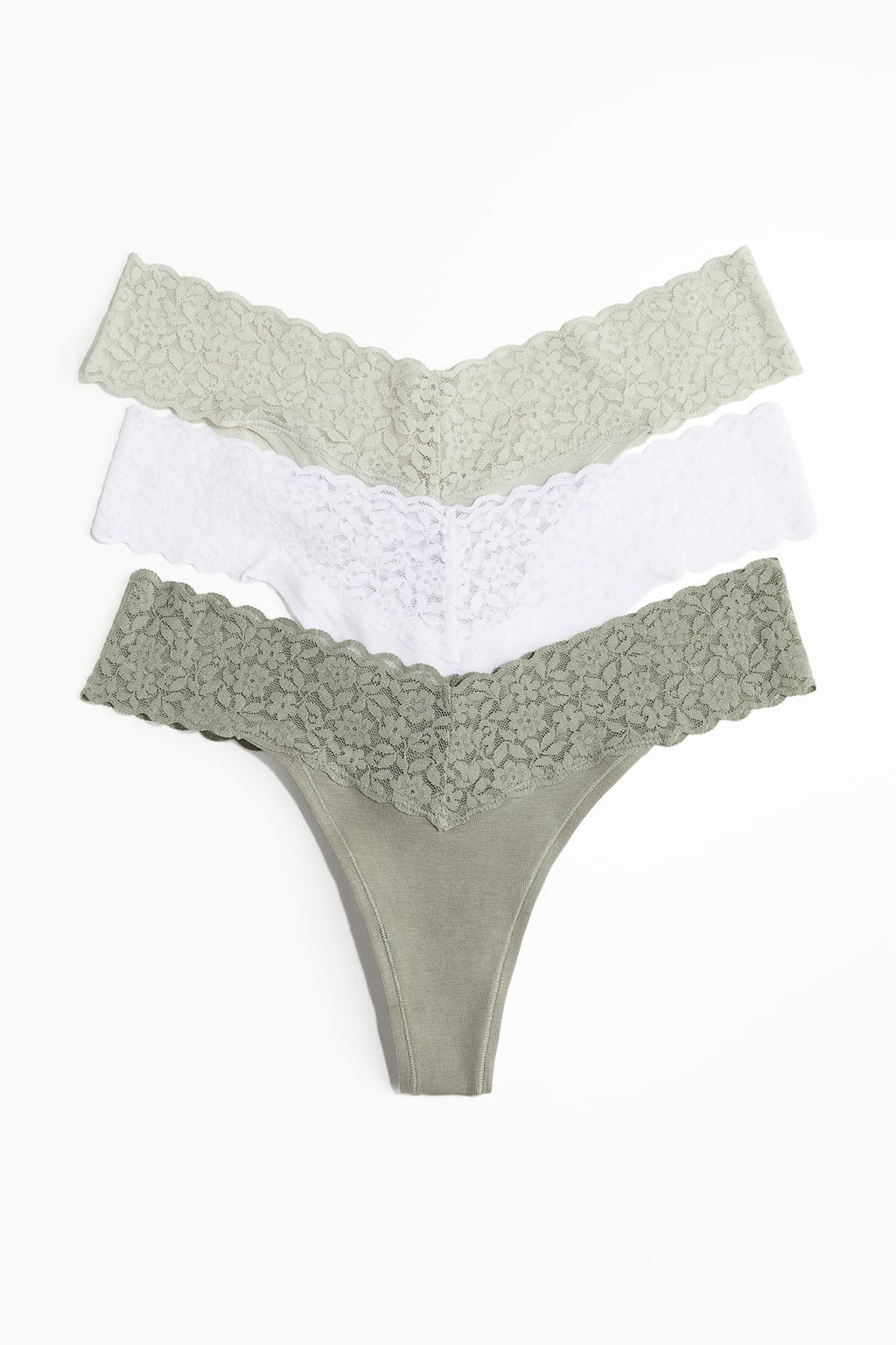 Pack 3 bragas Thong de encaje - H&m фото 4