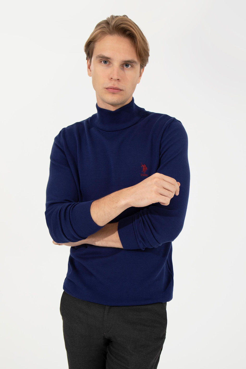 U. S. Polo Assn / Мужской синий базовый свитер - U.s. polo assn фото 16