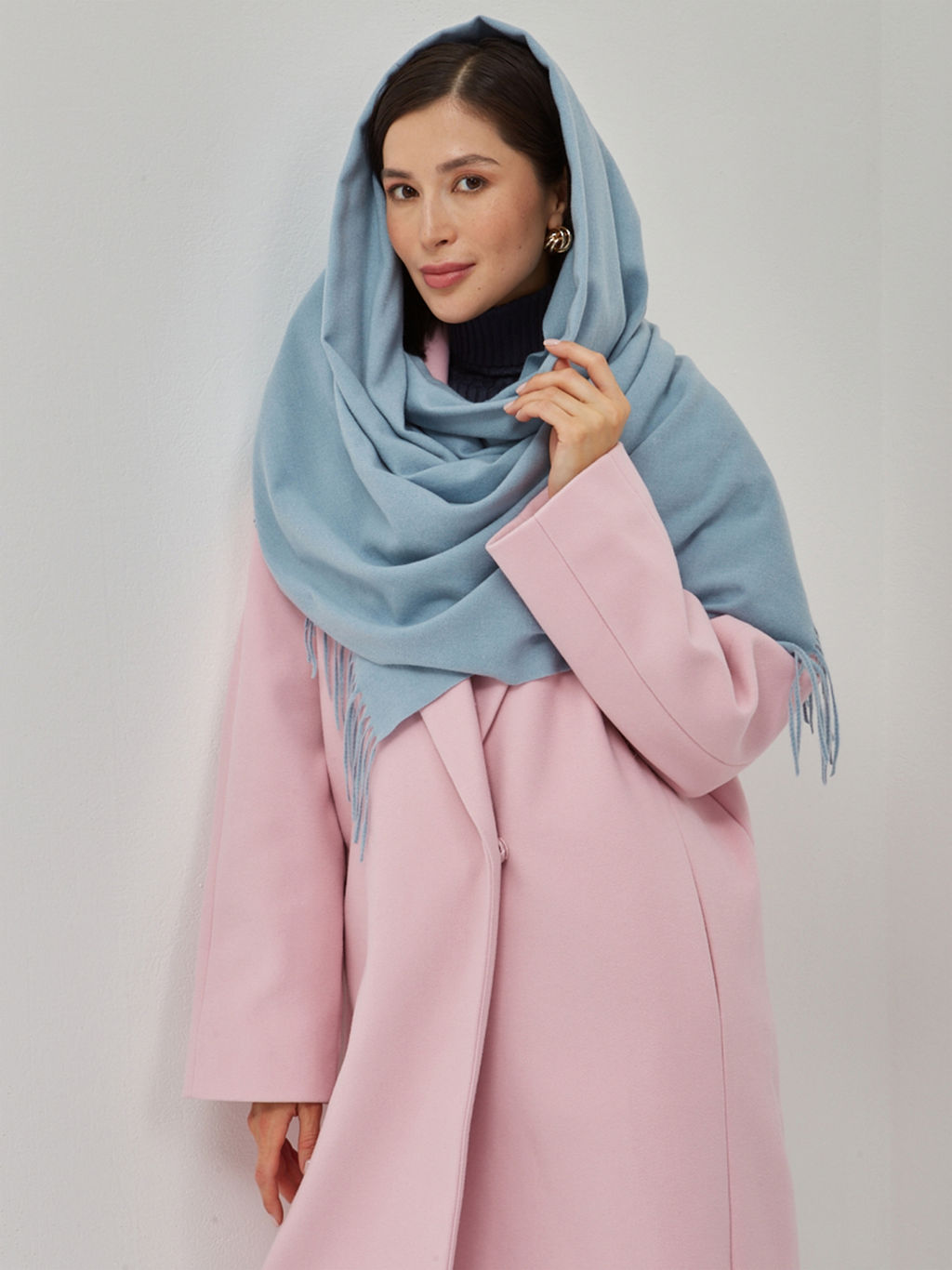 В составе шерсть ! теплый двусторонний палантин - Tantino фото 3