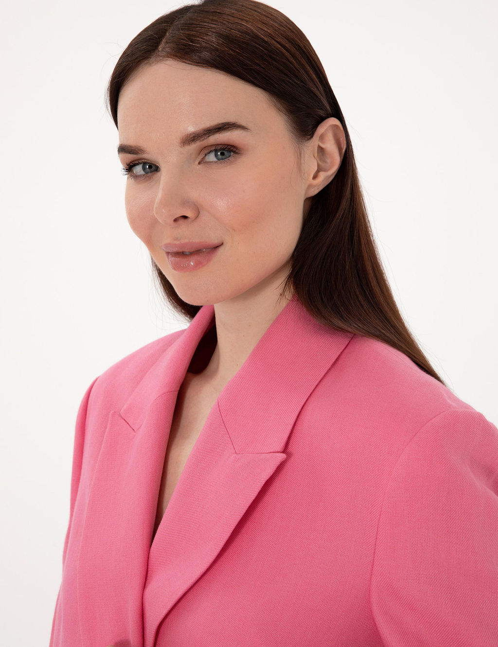 Pembe Comfort Fit keten Ceket - Pierre cardin фото 2