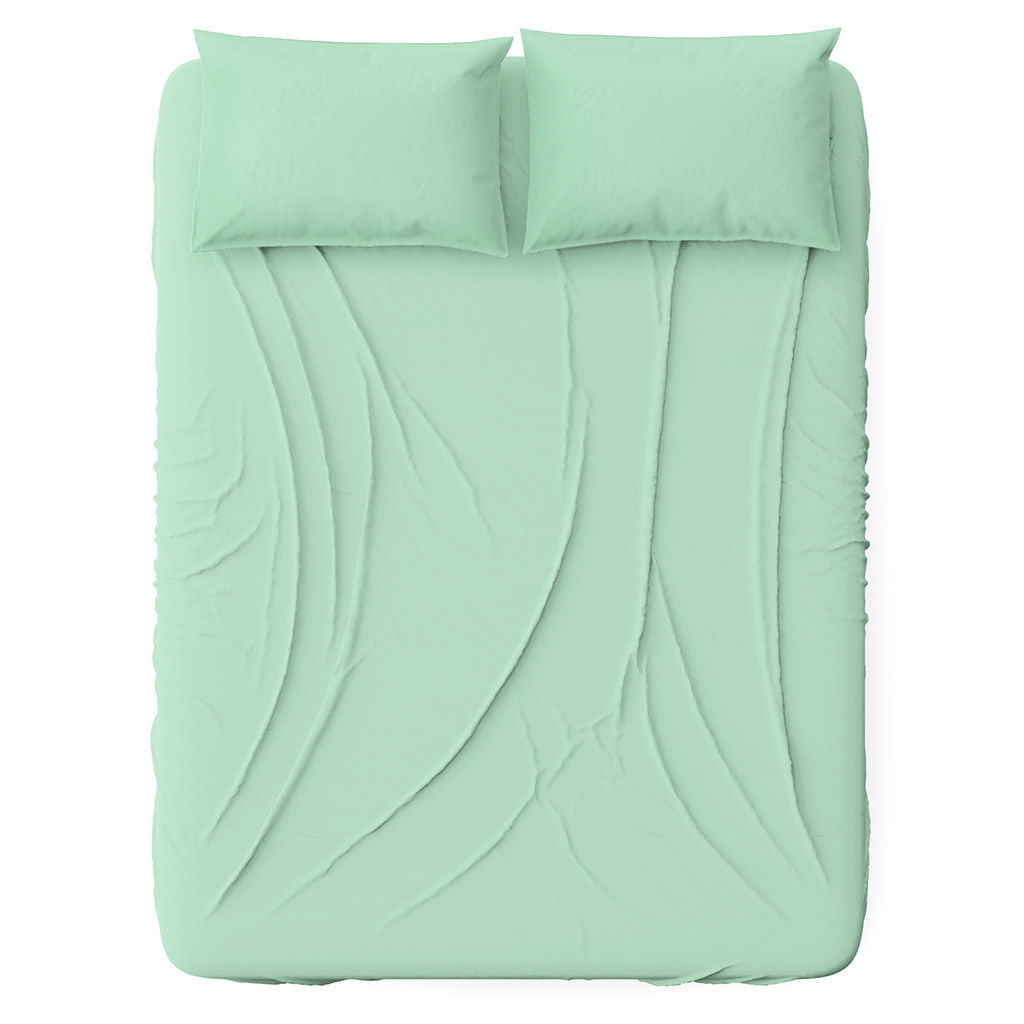 Простыня 1,5 спальная "Зеленый персик" 150х220см, перкаль 115г/м2, хлопок 100%, упаковка "классическая" ПВХ 28х41см, "Домашняя мода" (Россия)