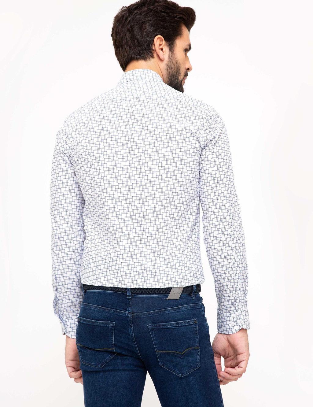 Рубашка приталенного кроя с длинным рукавом цвета индиго - Cacharel фото 2