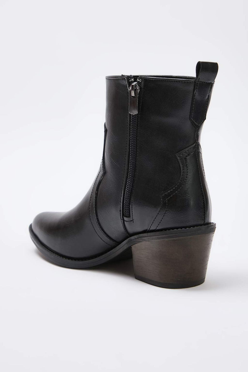 Siyah Dokulu Kad?n 5 cm Blok Topuklu Kovboy Bot TAKAW25BO00033