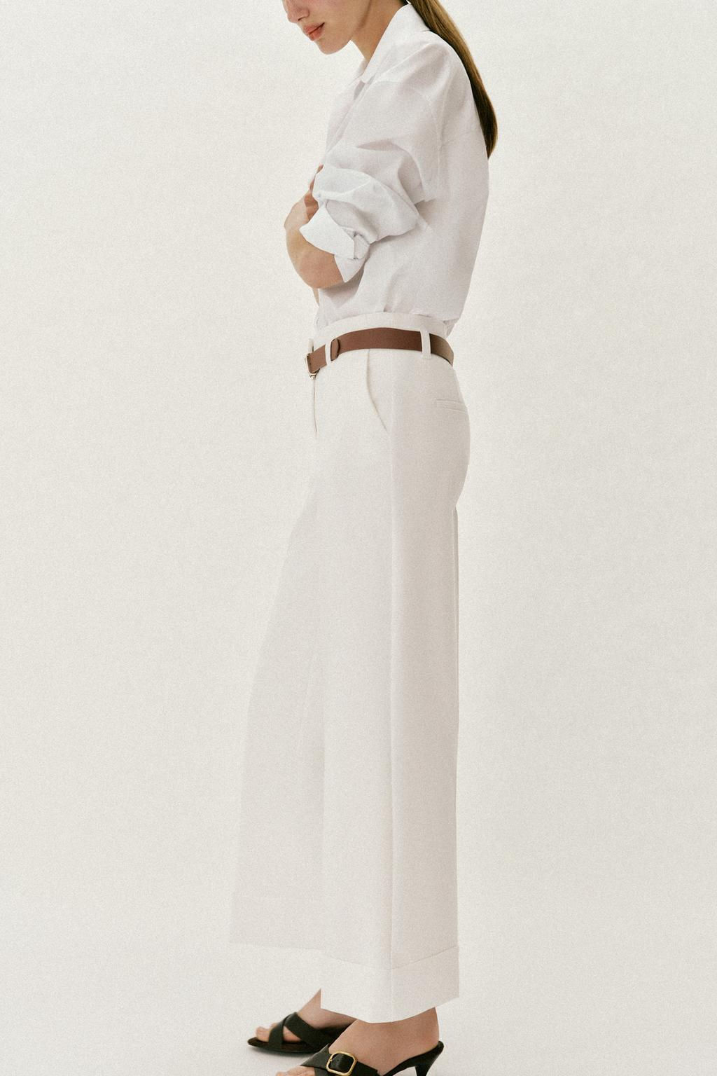 TROUSERS WITH TURN-UP CUFFS AND BELT - Zara фото 37