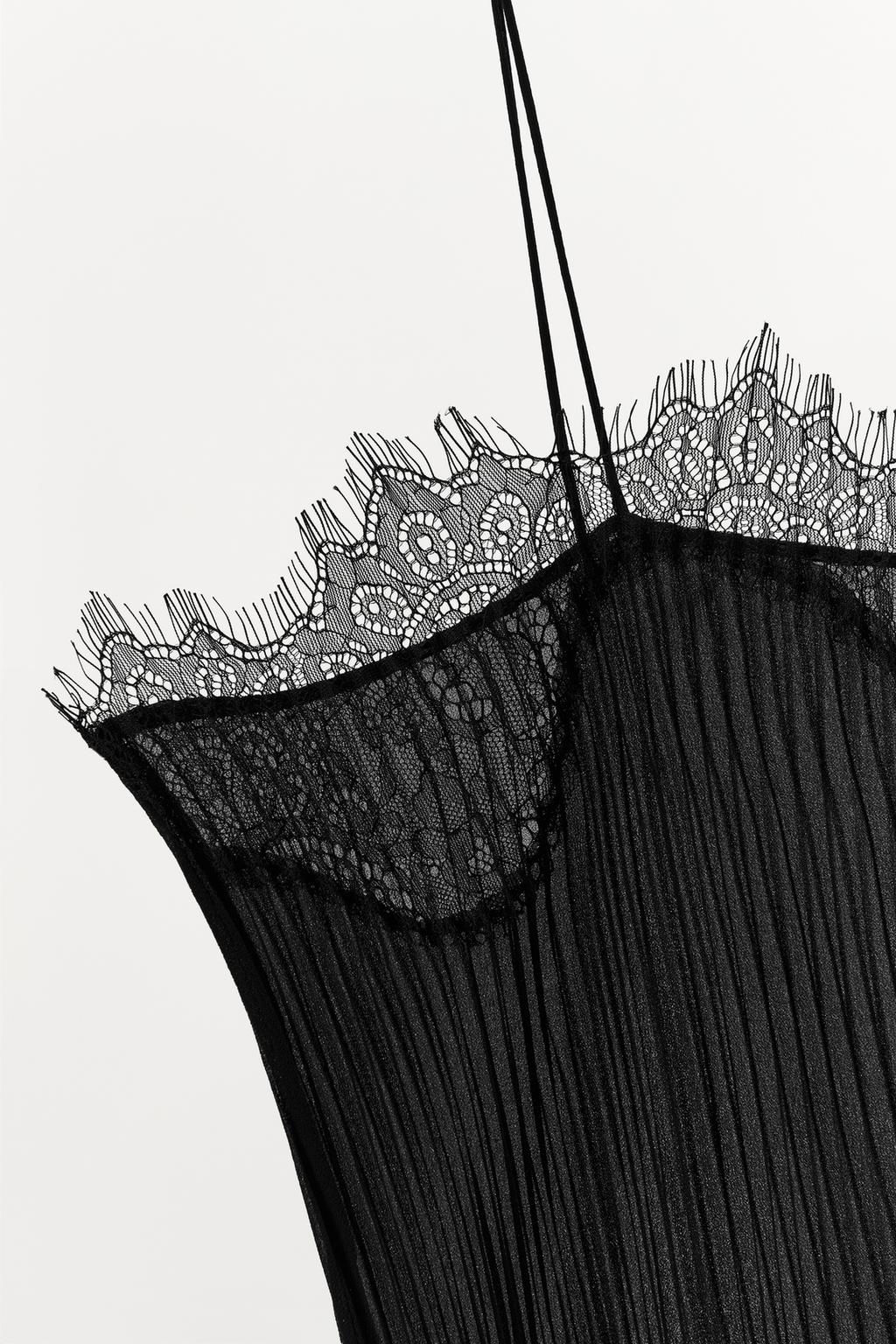 PLEATED TOP WITH LACE HEM - Zara фото 8