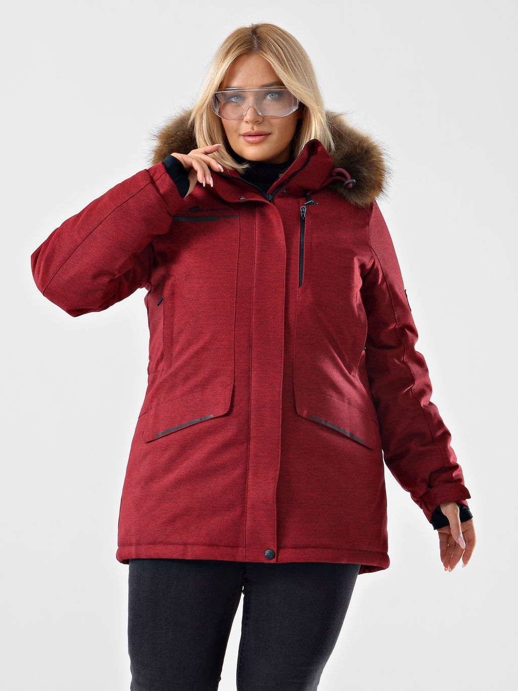 Женская городская парка / куртка Azimuth В 221/21864-1_77 Бордовый (БР)  фото 2