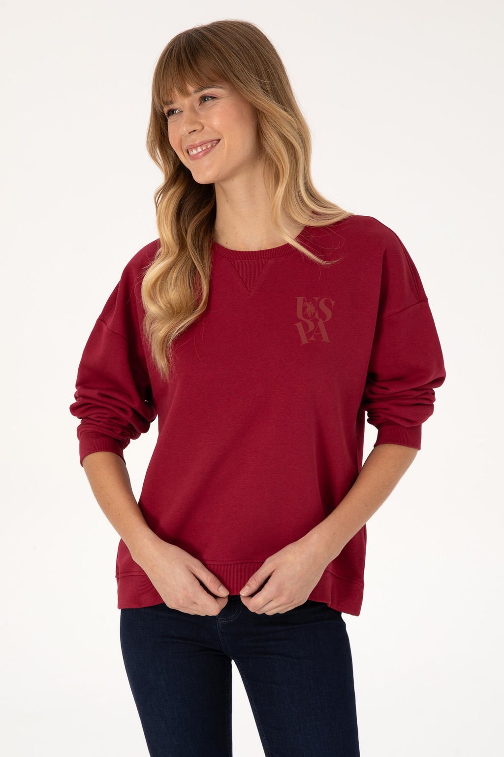 Kad_n Koyu Frambuaz Sweatshirt - U.s. polo assn фото 3