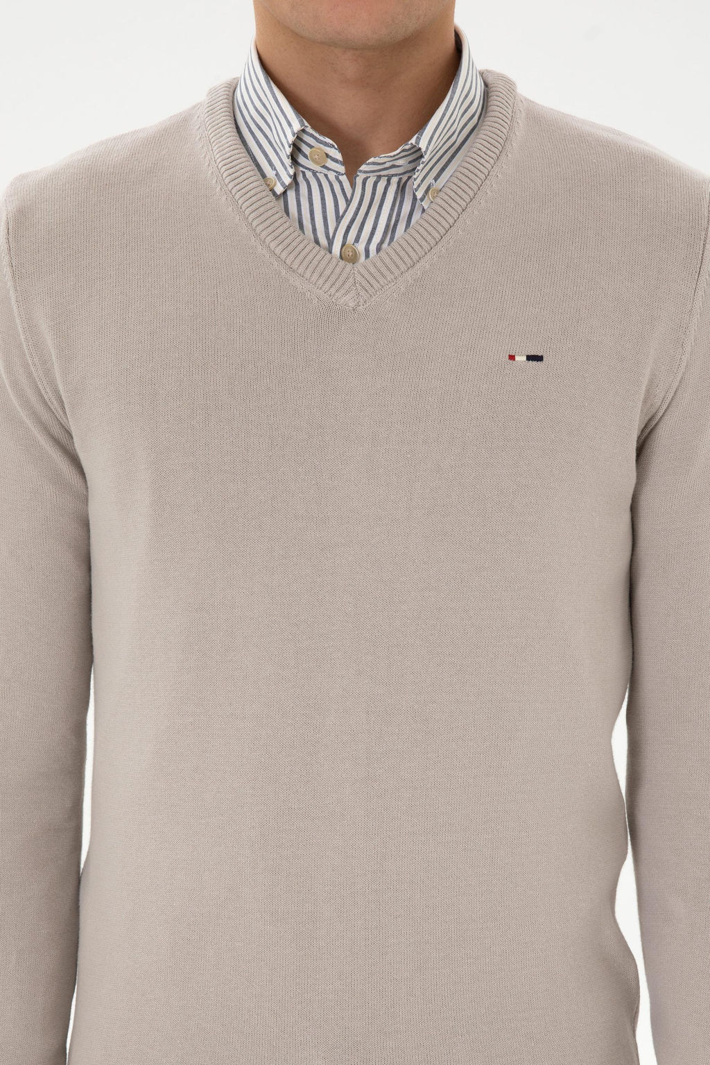 Erkek Slim Fit V Yaka Ta_ Basic Kazak - U.s. polo assn фото 6