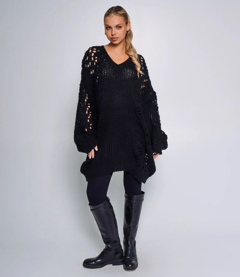 Пуловер #КТ8101 (6), чёрный