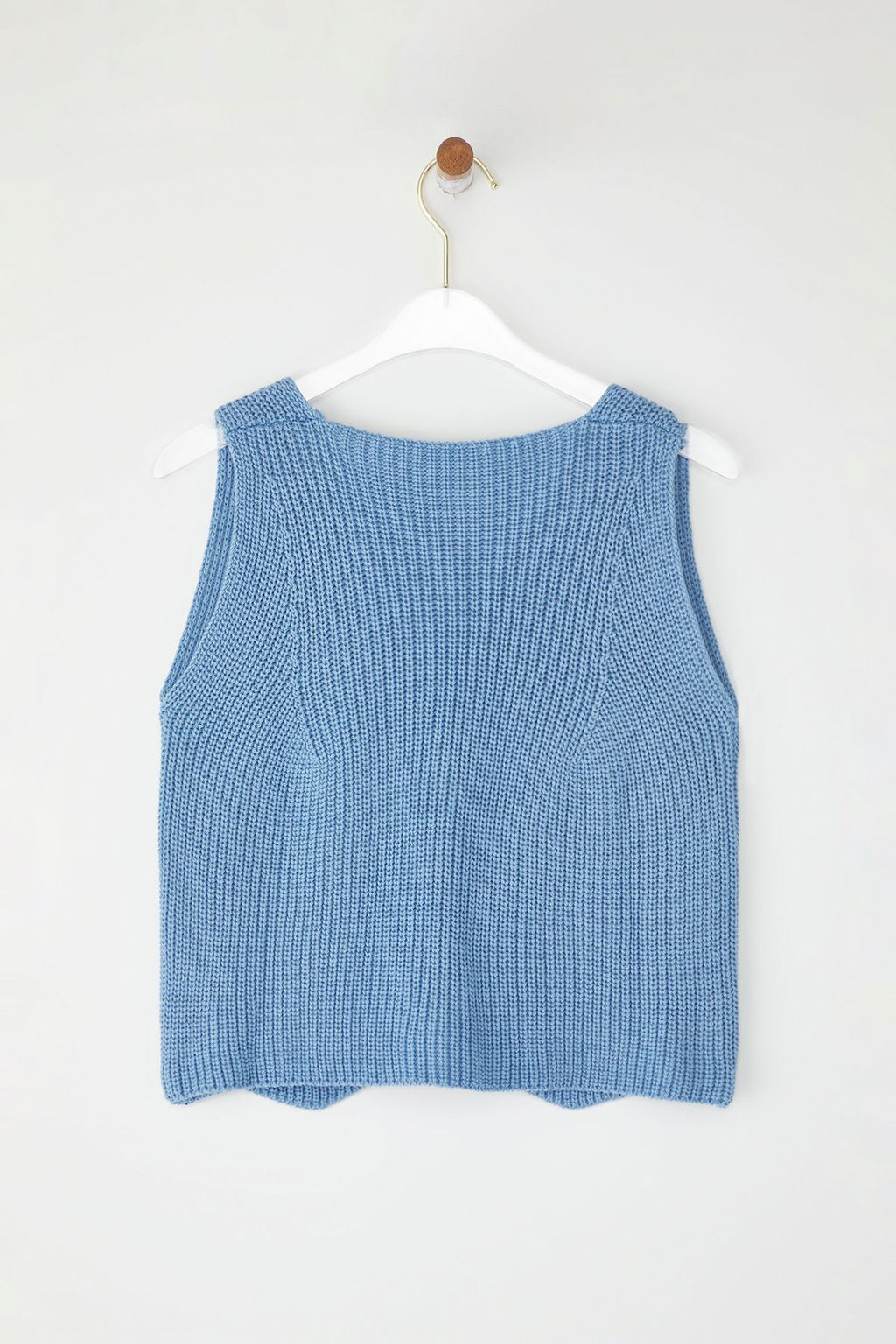 TRENDYOLMILLA Mavi Dugme Detayl? V Yaka Yelek TWOSS25YE00045 фото 6