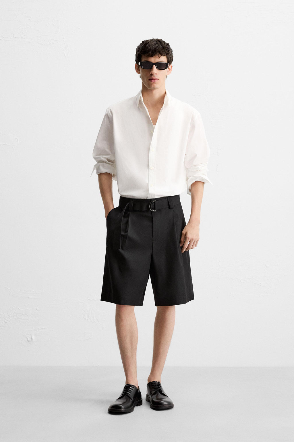 BELTED WIDE-LEG BERMUDA SHORTS - Zara фото 10