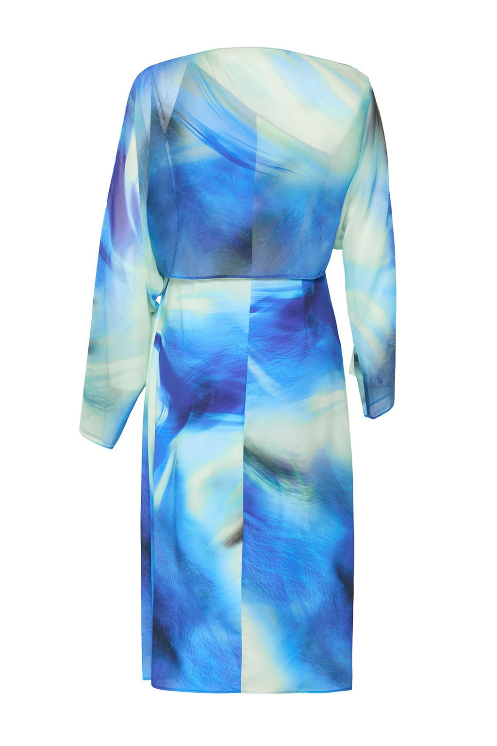 TRENDYOLMILLA Mavi Soyut Desenli Duz Kesim Pelerin Detayl? Maxi Astarl? Sifon Dokuma Elbise TWOSS25EL00014 фото 7