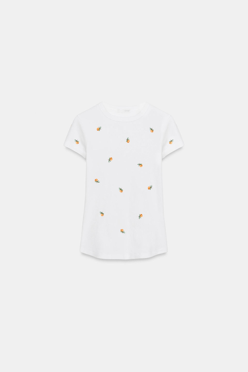 CAMISETA RIB MANGA CORTA BORDADOS / Blanco - Zara фото 4
