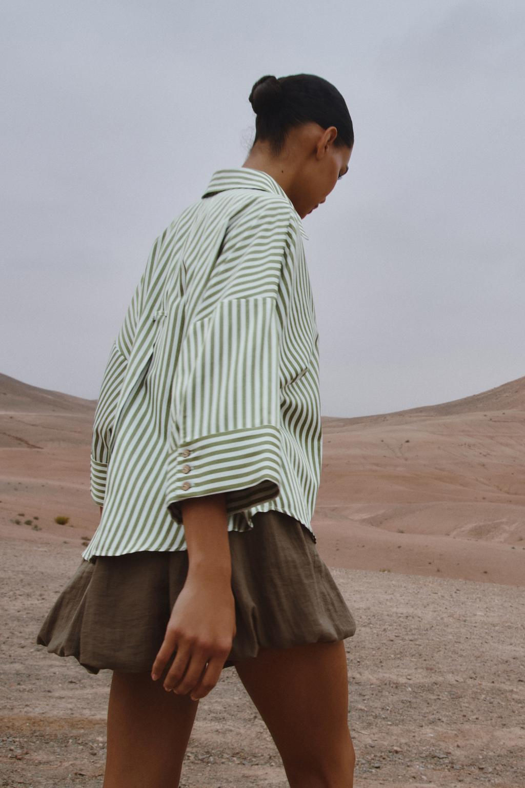 STRIPED SHIRT WITH TURN-UP SLEEVES - Zara фото 5