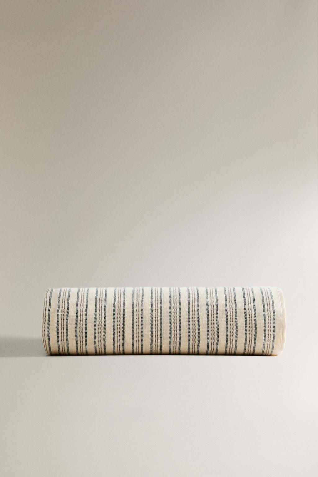 STRIPED COTTON BEACH TOWEL WITH FRINGING - Zara фото 8