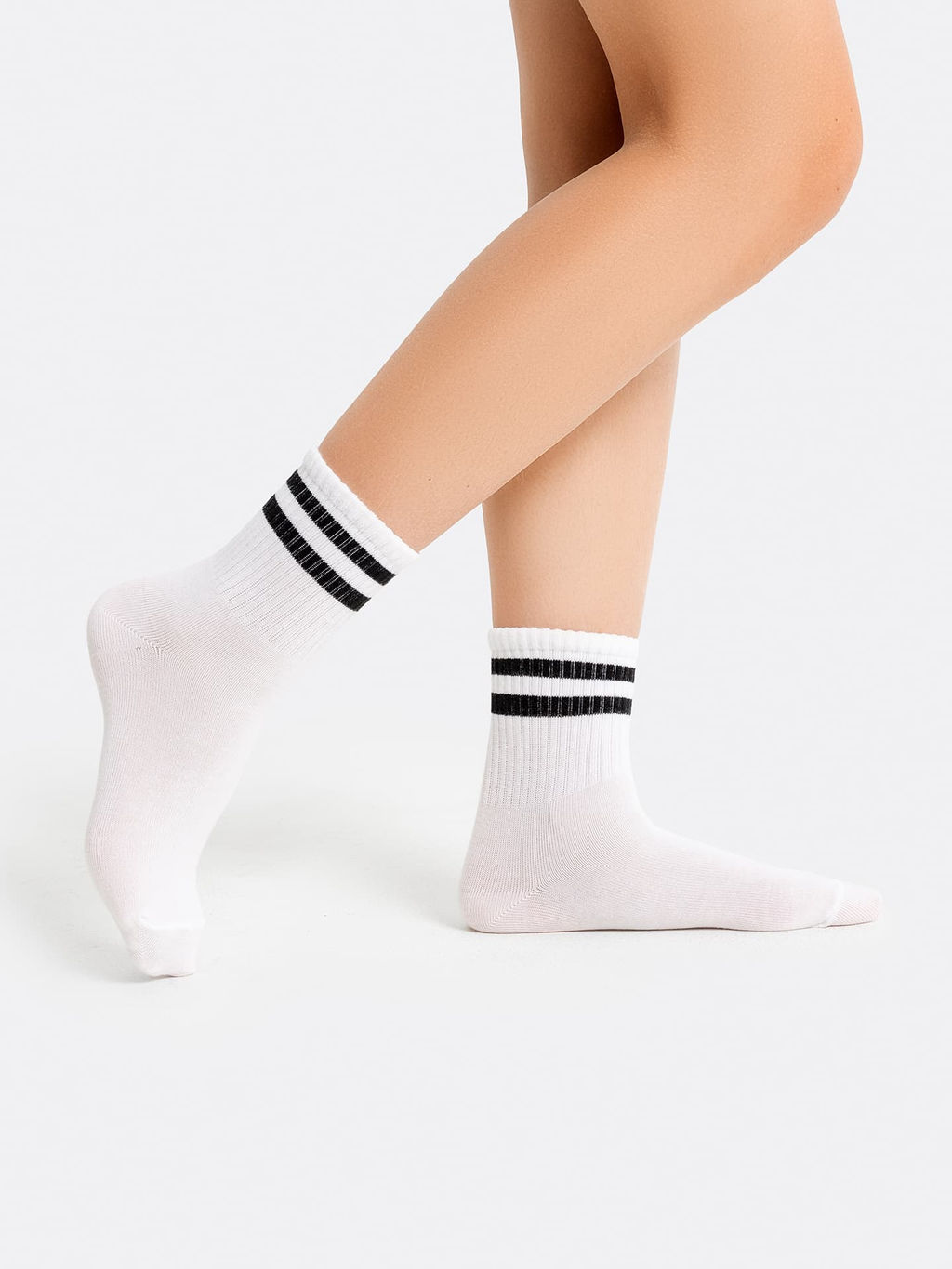 Цена за 5 пар! Носки детские высокие белые с полосками - Mark formelle фото 3