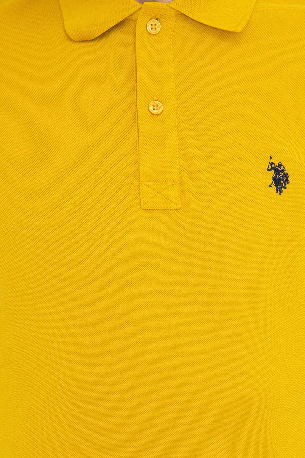 Мужская темно-желтая базовая футболка с воротником поло Неожиданная скидка в корзине - U.s. polo assn фото 10