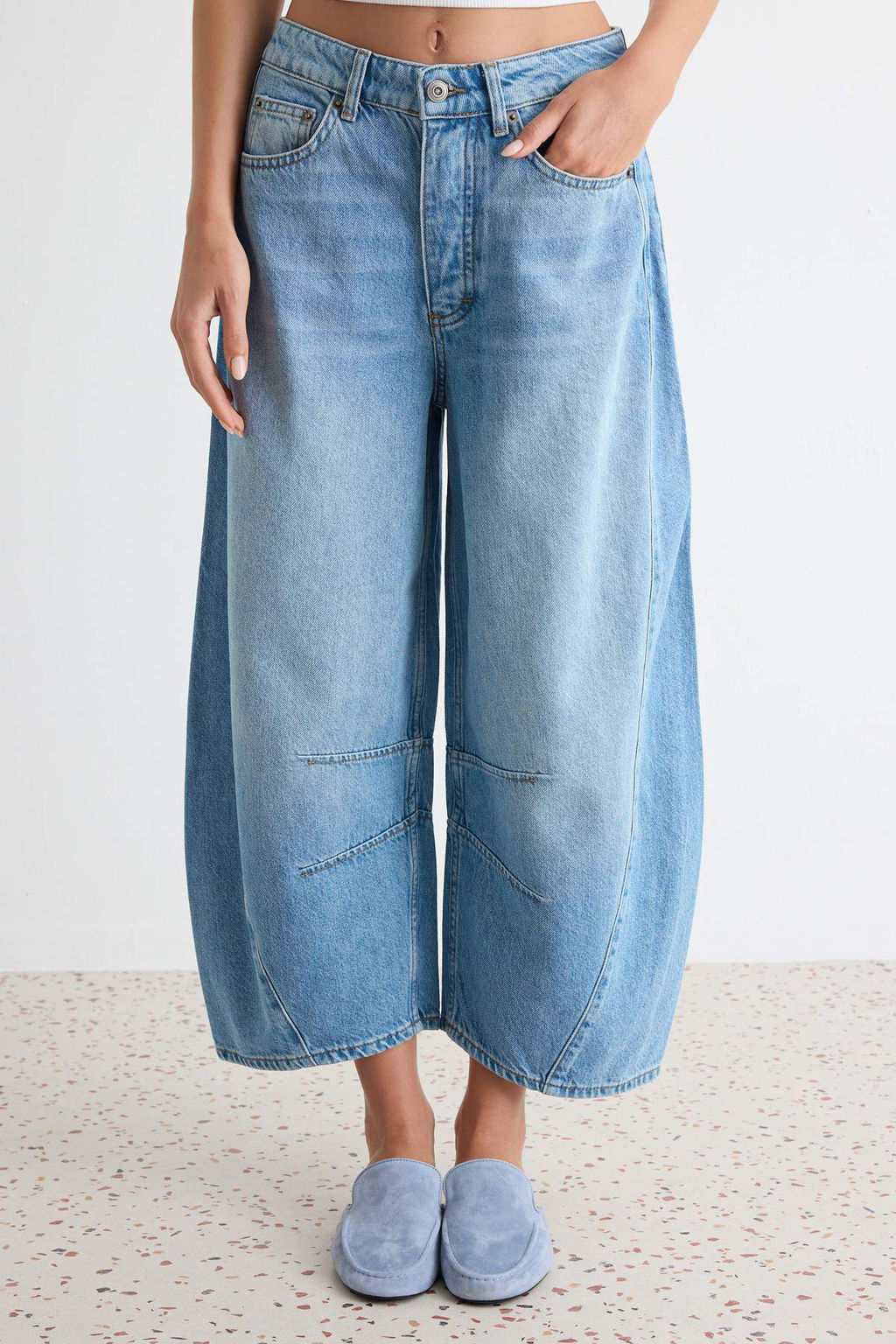 Mavi Y_ksek Bel D_k_ml_ Barrel Jeans TWOSS26JE00371 - Trendyolmilla фото 4