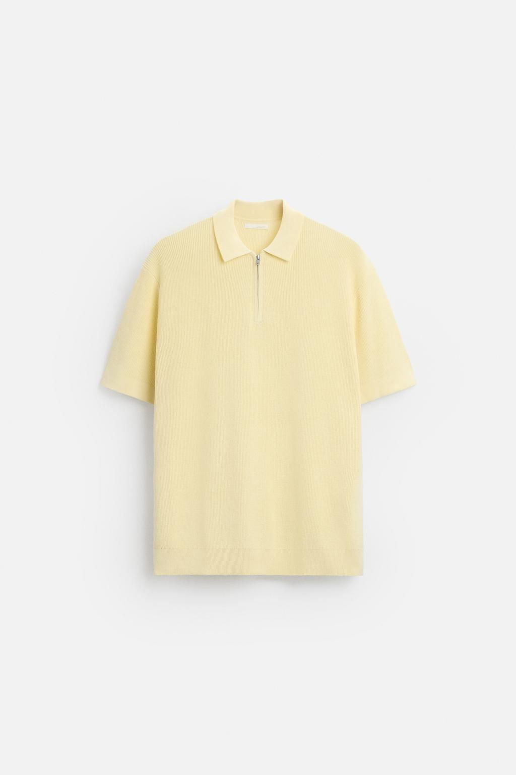 PEARL KNIT POLO SHIRT WITH ZIP - Zara фото 30