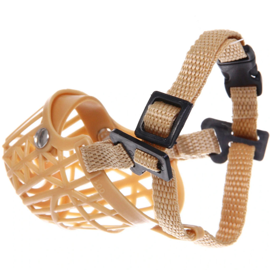 Цена за 3 шт. Намордник гуманный из гибкого пластика "Мой Бро", цвет светло - бежевый, №1 (лейбл)