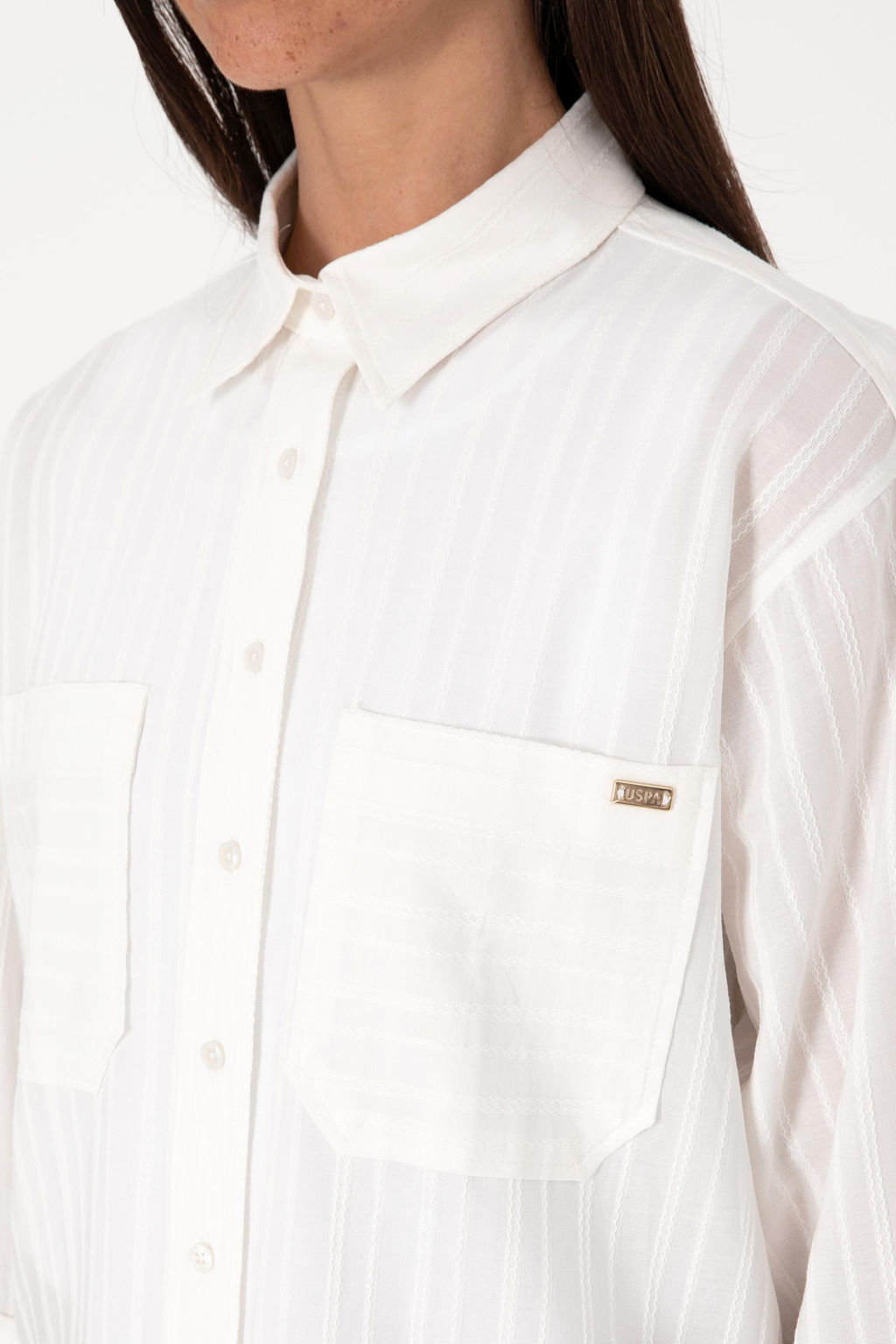 Kad_n Beyaz Uzun Kollu G_mlek Sepette S_rpriz _ndirim - U.s. polo assn фото 7