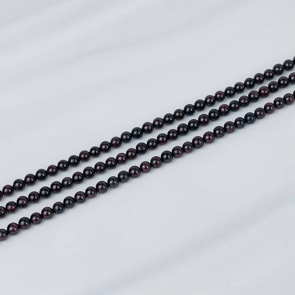 Бусины для украшений из Граната (Пироп) (64 бусины) 39 см