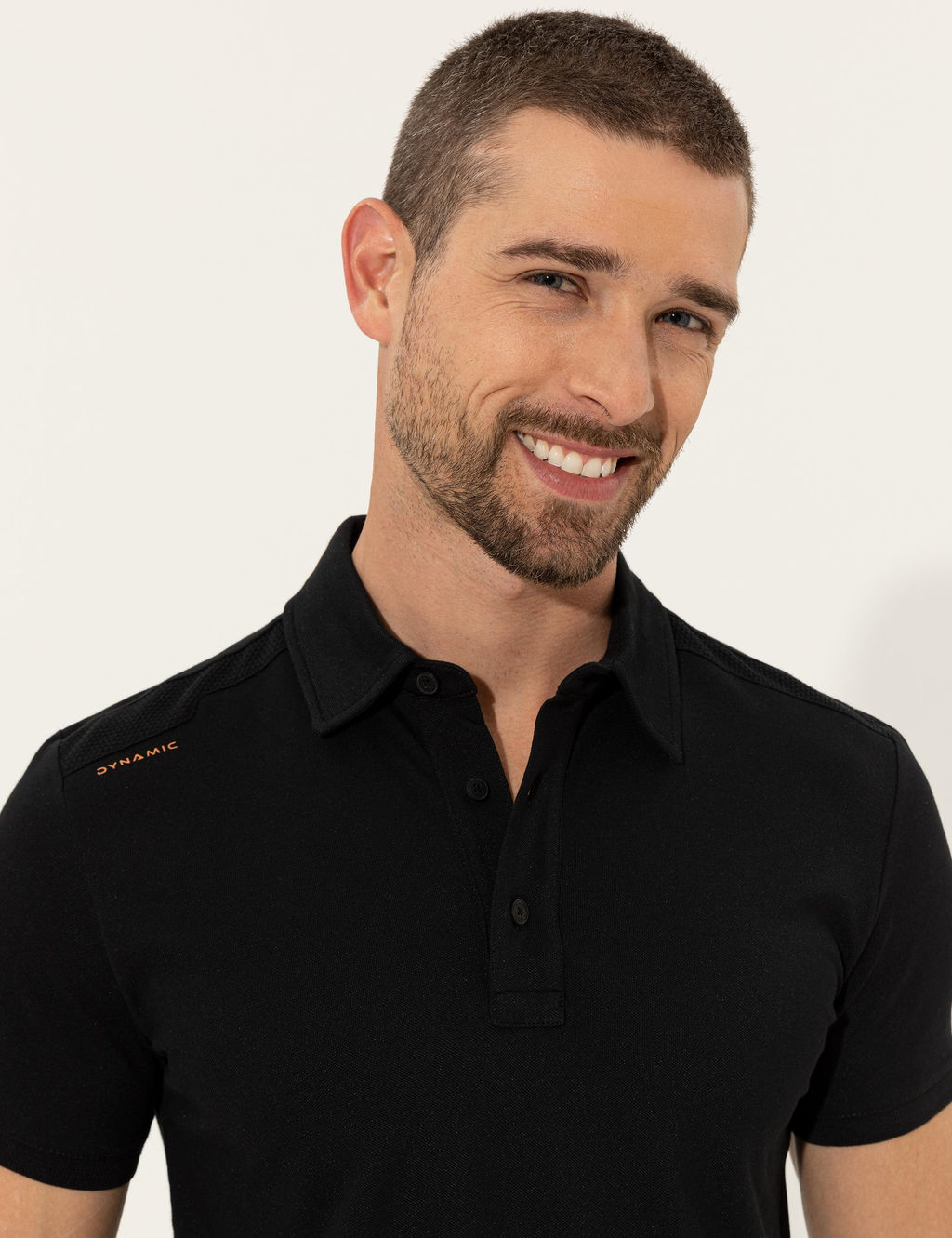 Siyah Slim Fit Dynamic Bask_l_ Polo Yaka Ti__rt