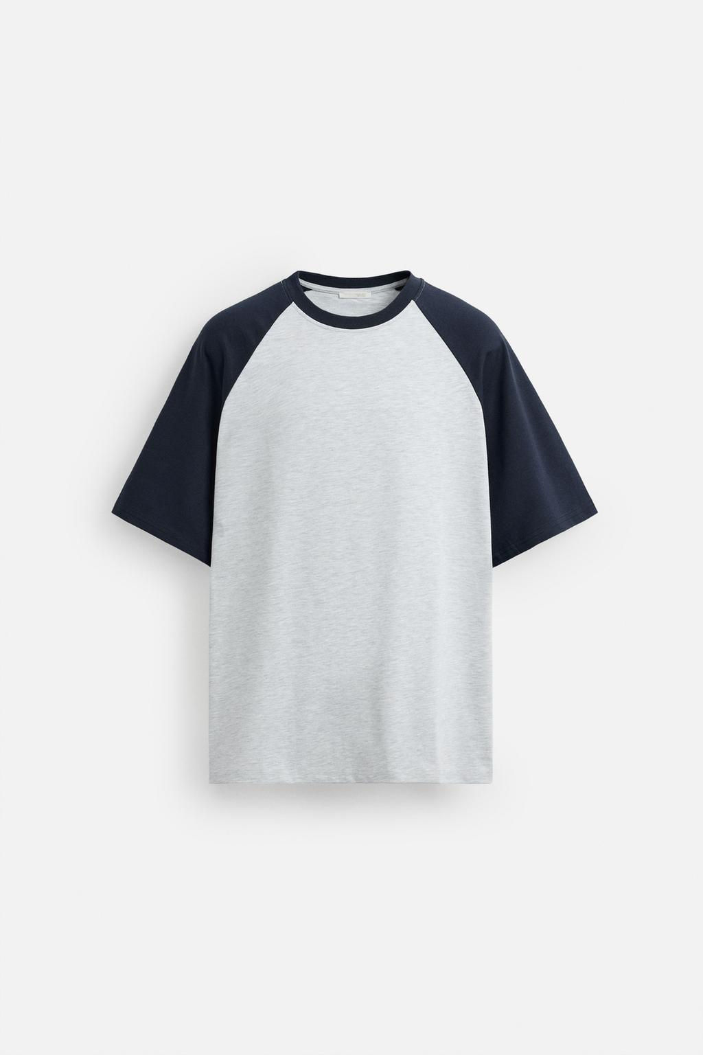 T-SHIRT WITH CONTRAST SLEEVES - Zara фото 7